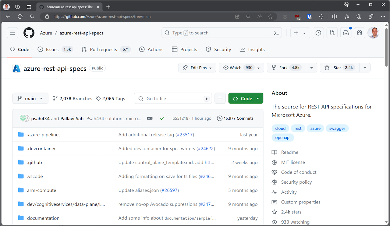 Azure REST API specs